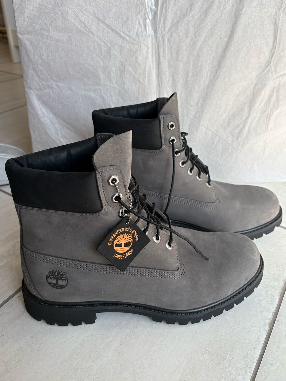 Mens 11.5 Timberland Grey Waterproof Boots